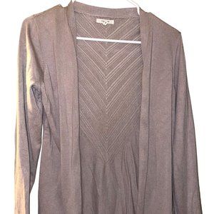 MAURICES - SIZE MEDIUM - TAUPE DRAPE SWEATER - KNIT DESIGN BACK